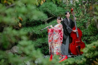 和装×楽器でお二人らしさ満点♫