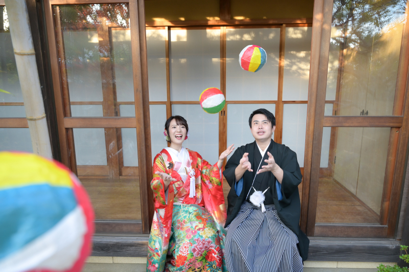 縁側で紙風船☆