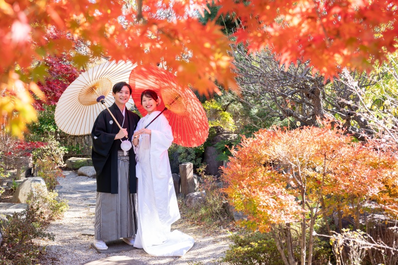 土日祝料金無し!紅葉シーズン【11/26~12/15撮影】和装弐点プラン 衣装差額無し !オンライン相談可!衣裳合わせ当日可!