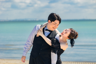 【洋装壱点プラン】海撮影!衣装1着・ヘアメイク・撮影データ130カット 韓国ドレスも豊富!ペット撮影可