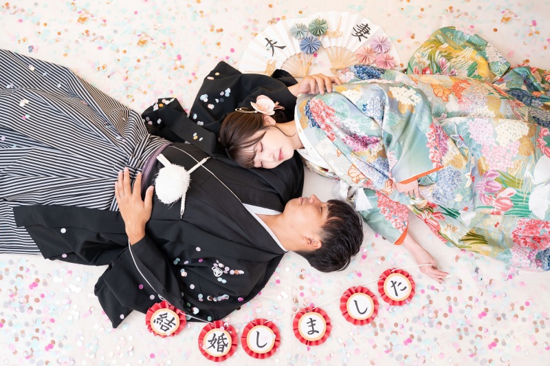 早割!2.2万円オフ!20組限定!【12/16~2/15撮影】和装弐点プラン 見浜園+スタジオ 衣装差額無!衣裳合わせ当日可!