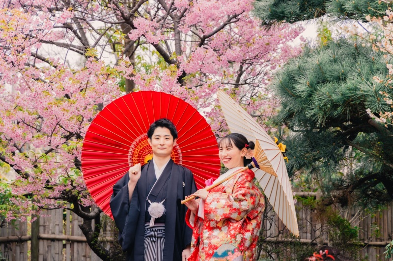 梅・河津桜！【2/24～3/10撮影限定】和装弐点プラン 四季亭＋スタジオ 衣装2着・データ230枚　衣装差額無し！