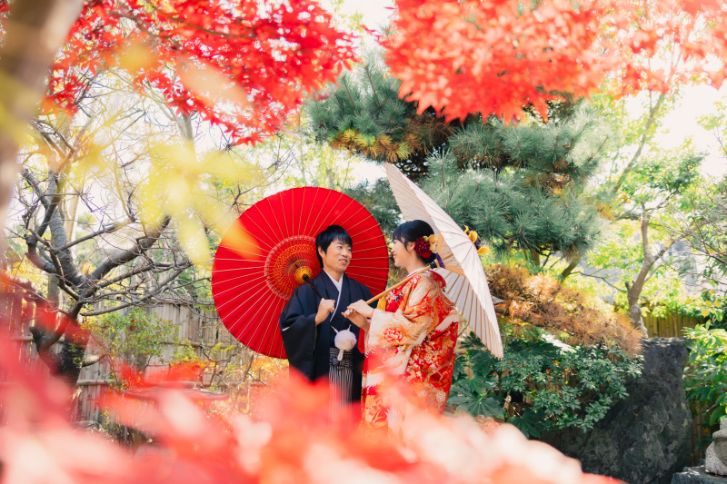 フォトレイト限定!紅葉シーズン2.2万円オフ!先着20組限定【11/25~12/15撮影】和装弐点プラン 四季亭+スタジオ撮影