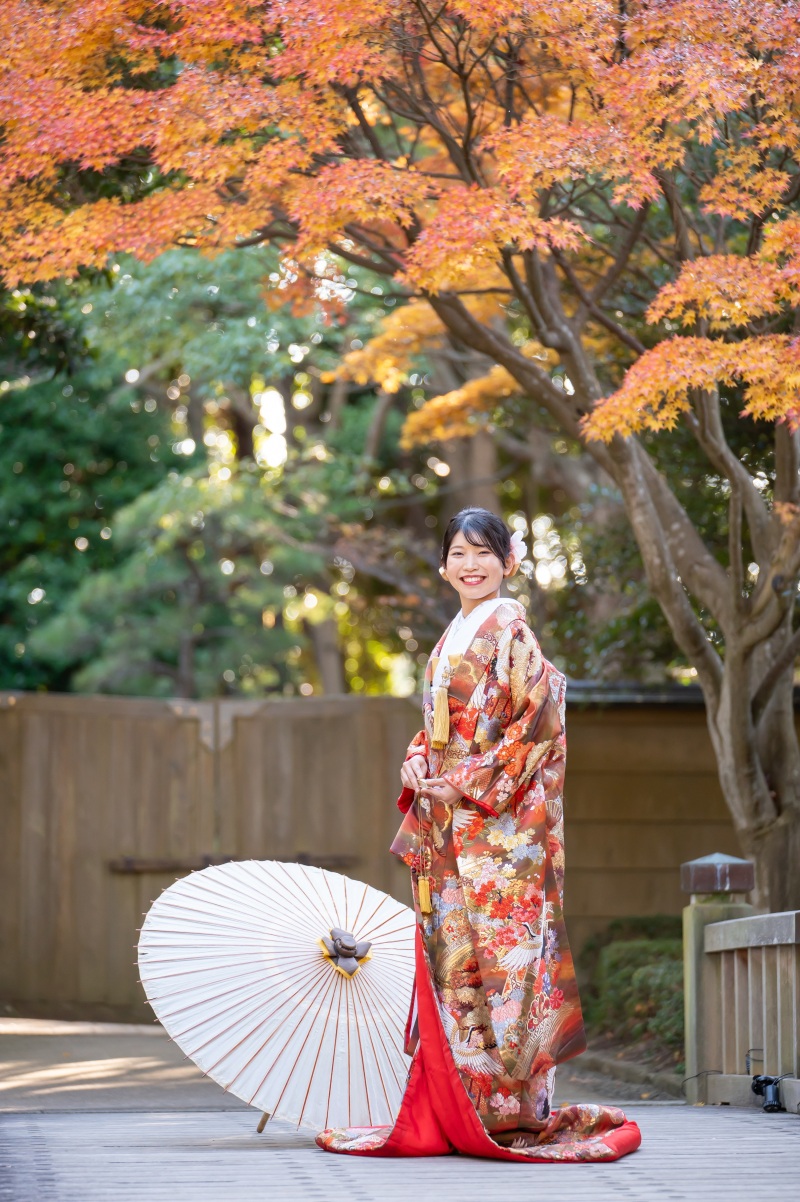 土日祝料金無し!紅葉シーズン【11/26~12/15撮影】和装壱点プラン 衣装差額無し !オンライン相談可!衣裳合わせ当日可!