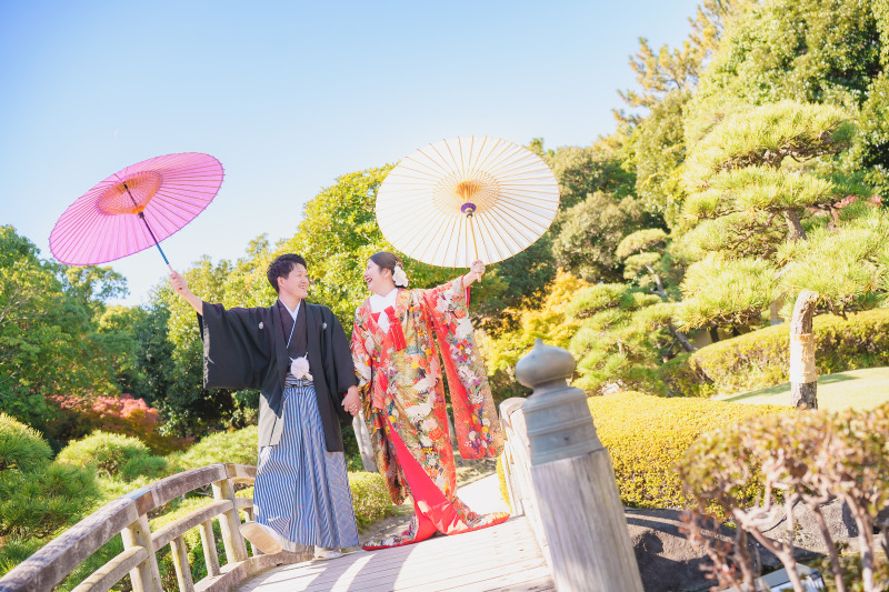 早割!2万円オフ!20組限定!【12/16~2/15撮影】和洋弐点プラン 稲毛海浜公園+見浜園 韓国風ドレスも豊富!衣装2着