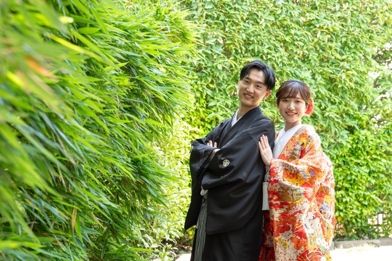 緑の中でのロケーション撮影