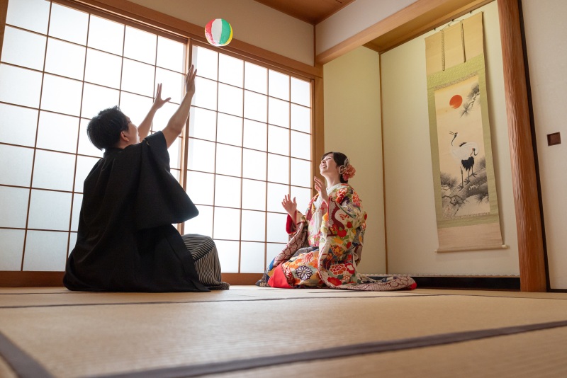 紙風船で対決★