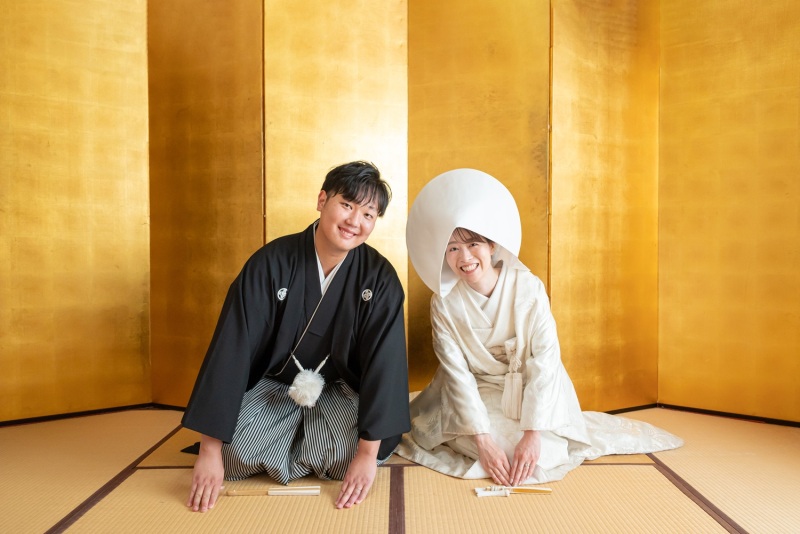 金屏風での撮影