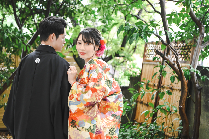 お庭での撮影♪