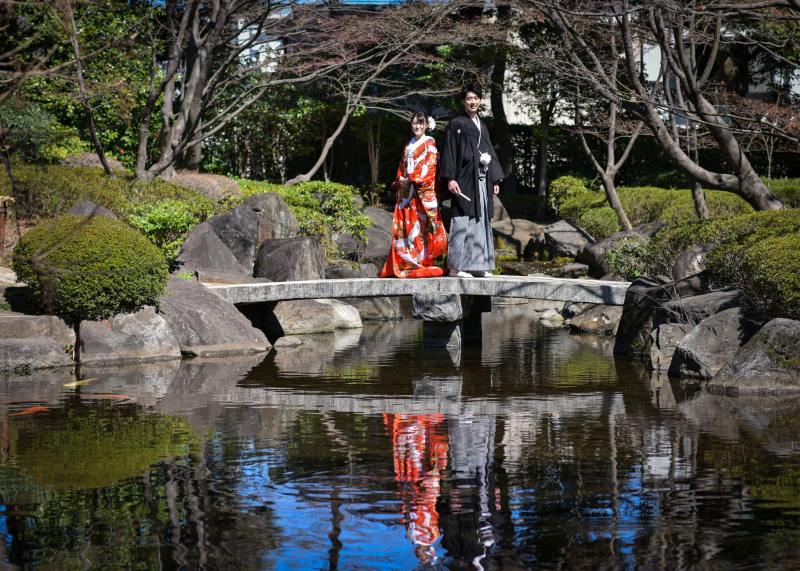 橋での撮影は通年を通して当店人気の撮影スポット!