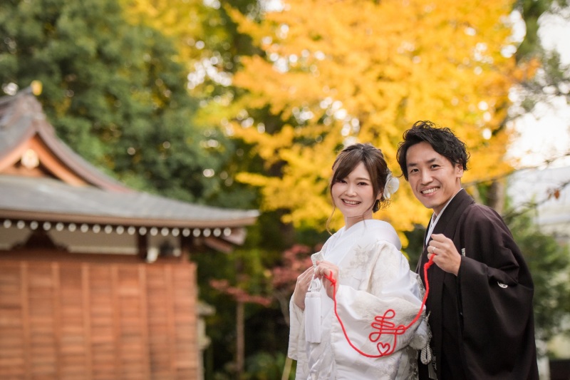 神社の紅葉は色とりどり♬