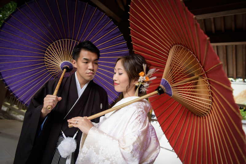 神社では白無垢姿で・・・