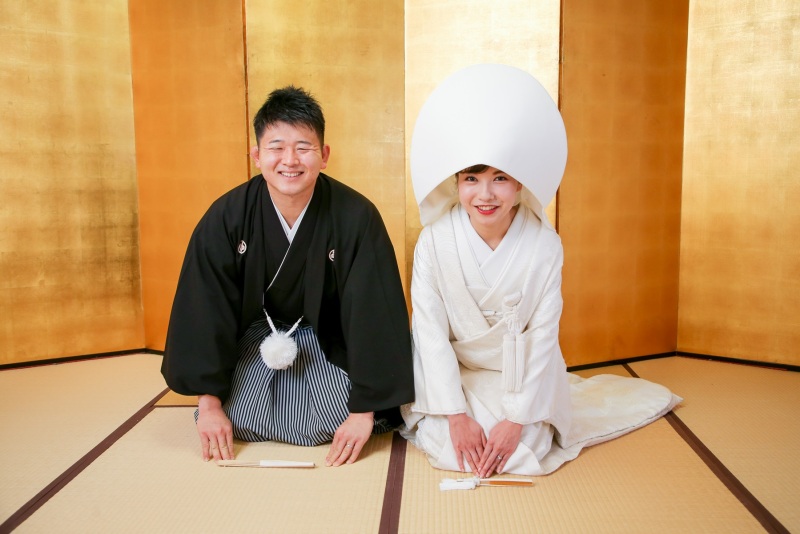 金屏風での正座撮影つき♪