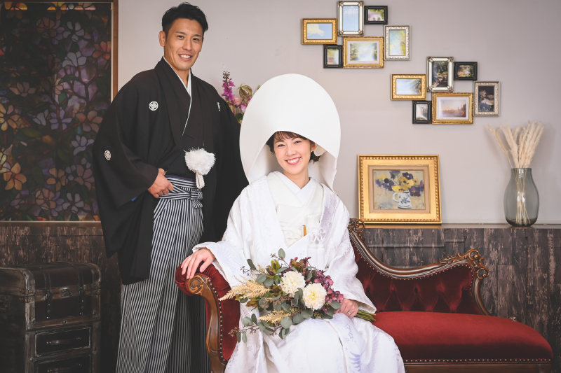 レトロな雰囲気のソファで♪