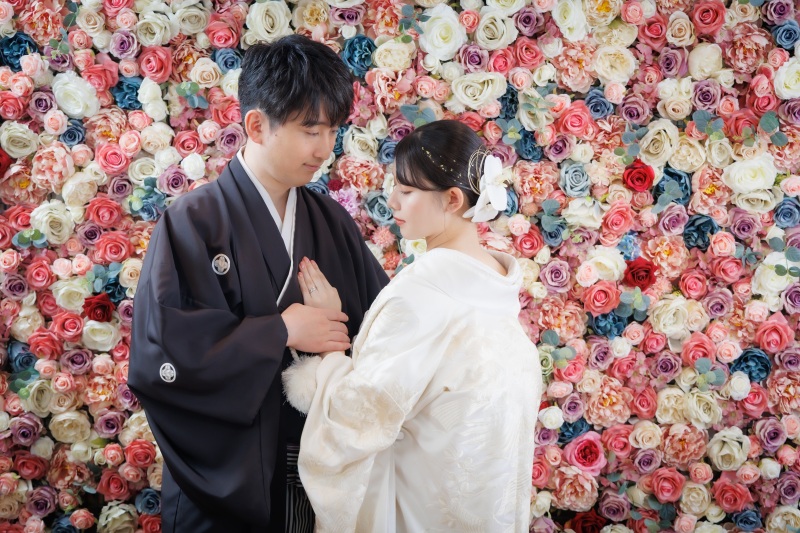 華やかなフラワーウォール