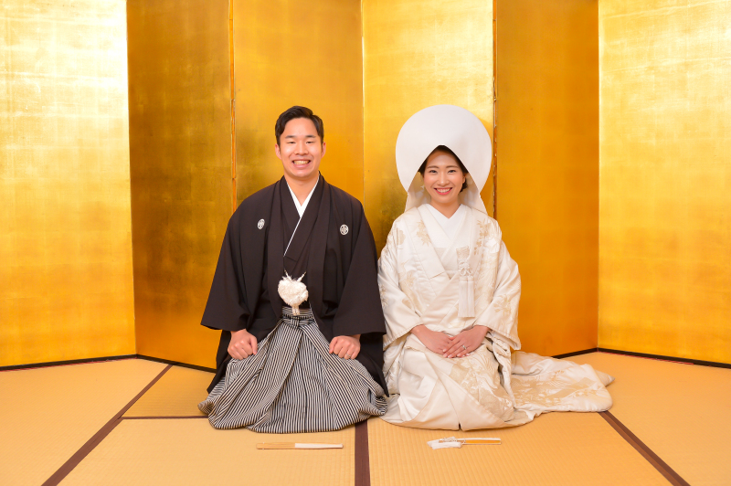 華雅苑では(差額なし)金屏風撮影も出来る!