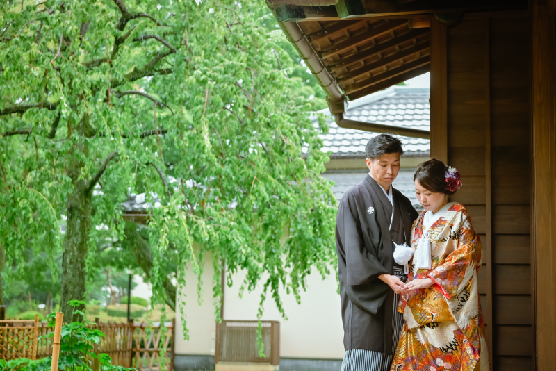 庭園の軒下などを上手く使って撮影していきます♪
