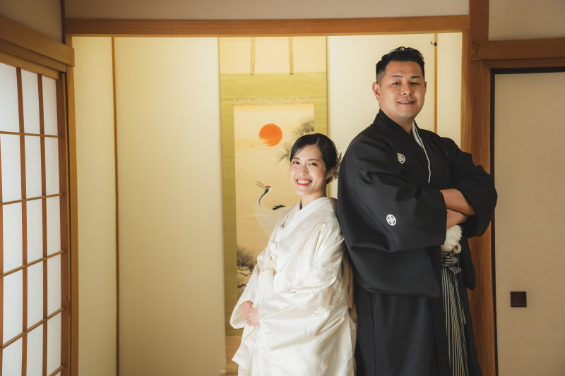 背中合わせショット