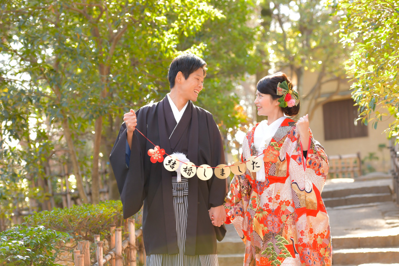 公園内あちらこちらで和テイスト