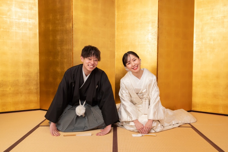 金屏風での撮影☆