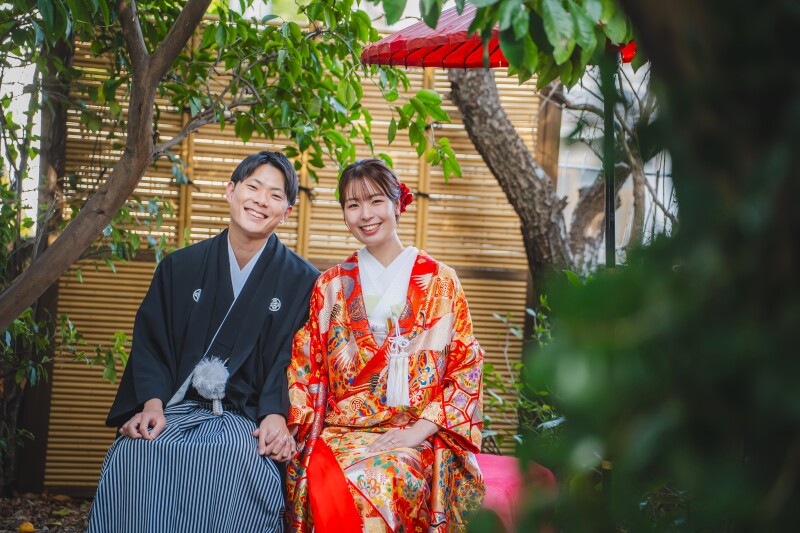 スタジオの庭でも撮影