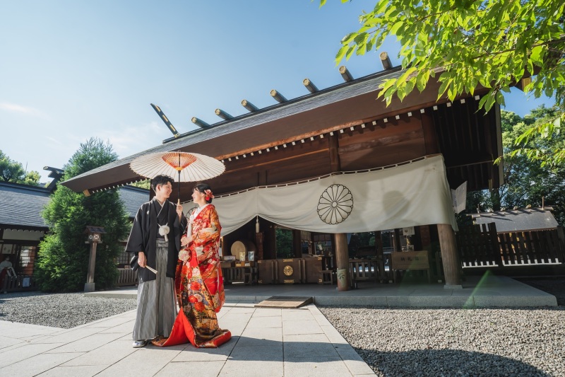 境内でツーショット♡