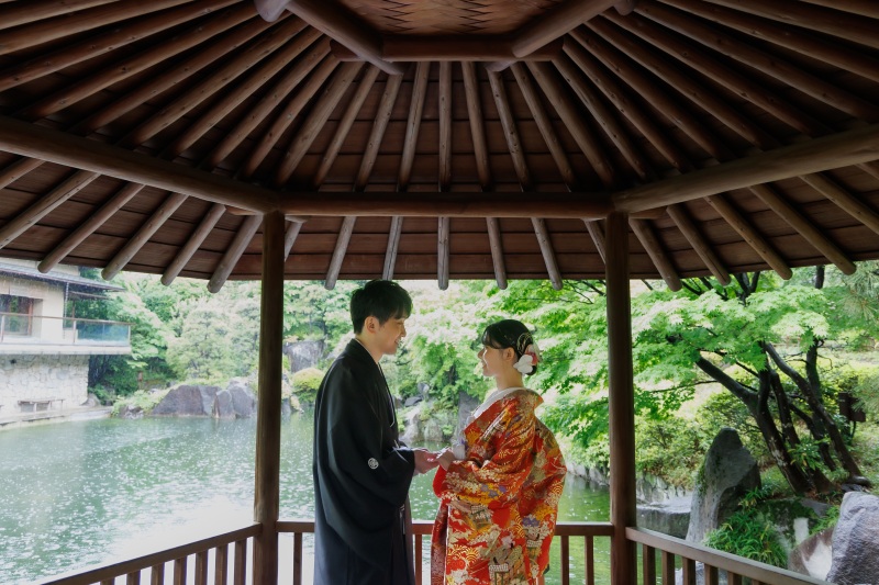 雨の日の目白庭園