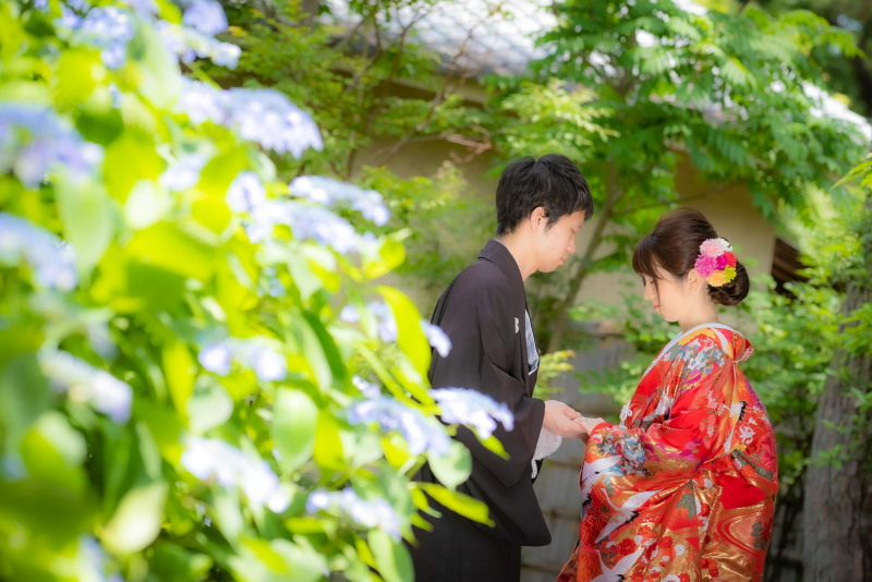 季節限定の『紫陽花』との一緒に撮影♪