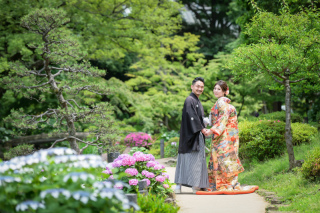 紫陽花と一緒に♡
