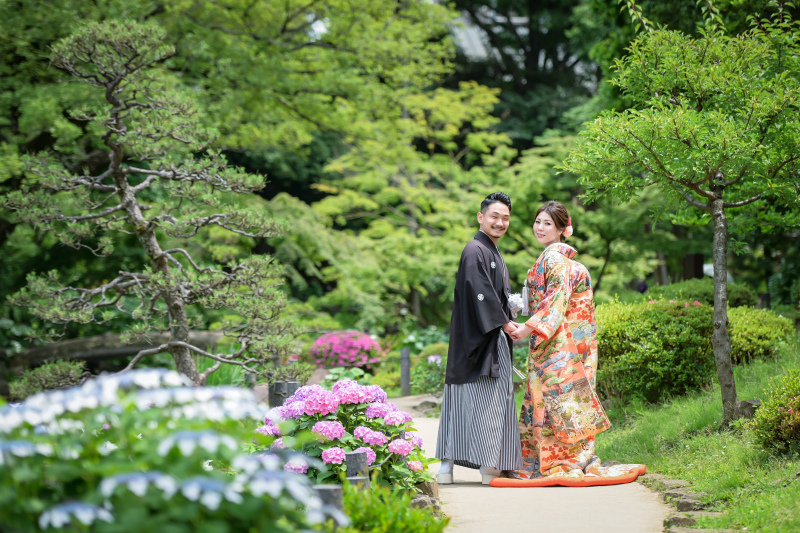 紫陽花と一緒に♡