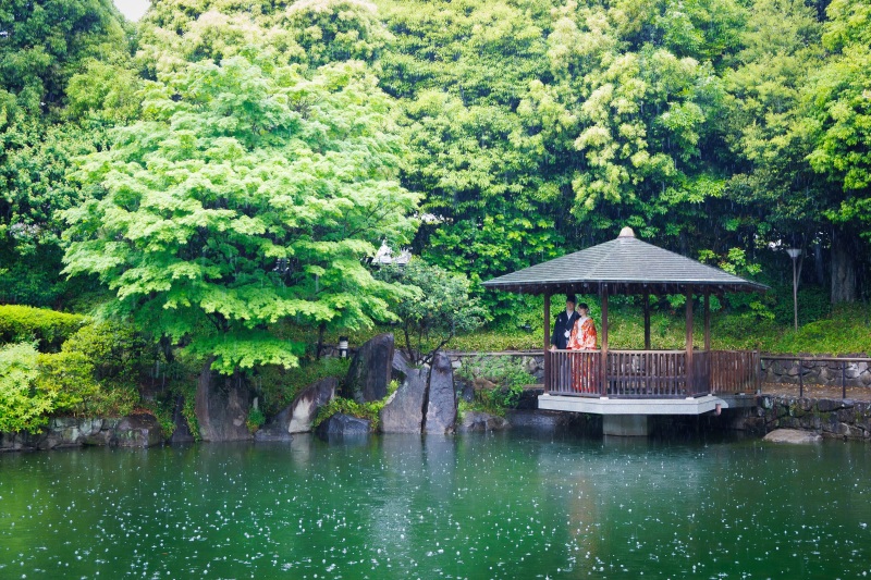 落ち着きのある庭園