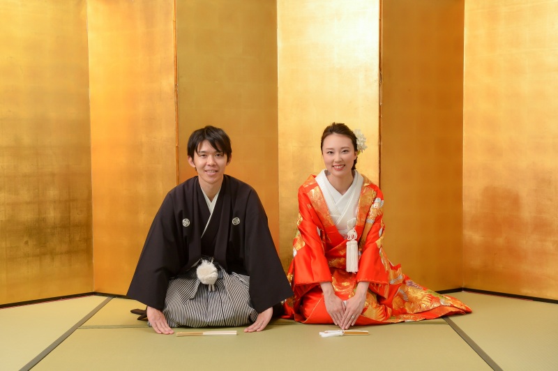 金屏風での撮影♪