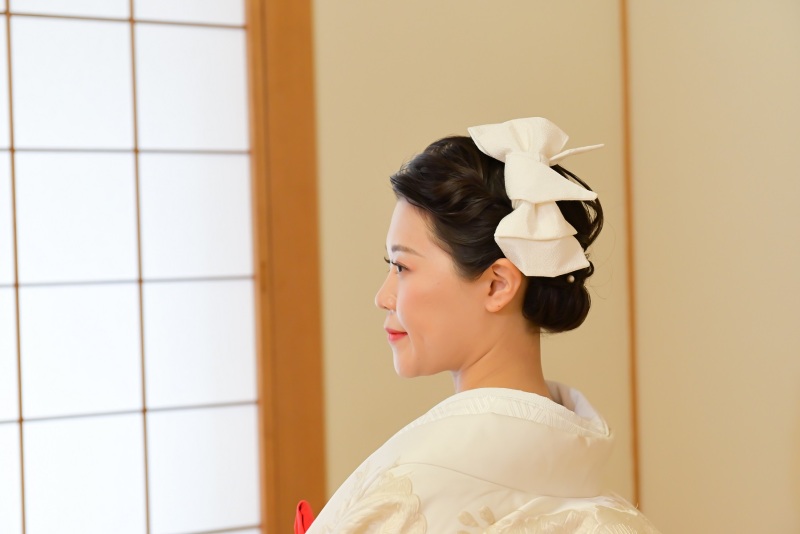 持込の髪飾りでかわいく♡