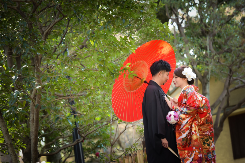 冬でも常緑樹があるので撮影も安心♪