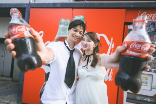 NEW！新宿ストリートフォト（平日限定）ドレス・タキシード1着ずつ（衣裳差額なし）・ヘアメイク・データ80カット納品