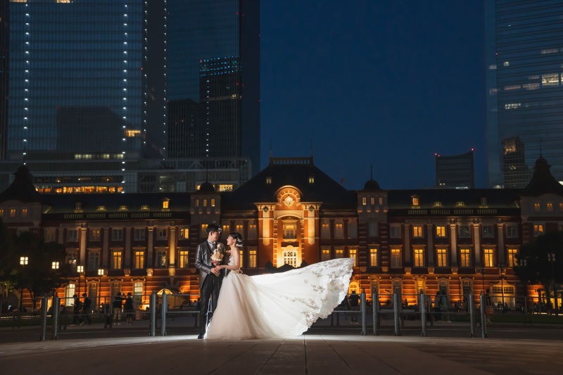 【12/29までの撮影】スタジオ×東京駅ナイト撮影★和洋弐点プラン衣裳2着(差額無し)・美容・撮影データ100カット付