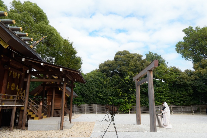 神社挙式プラン⛩　阿佐ヶ谷神明宮の拝殿での神社挙式　衣裳１着ずつ・美容・挙式スナップ撮影データ込み