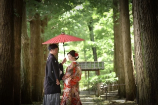 早割２０組様【10/1～11/25の撮影】2大特典付き♪ 庭園と阿佐ヶ谷神明宮 で撮影　和装２着（衣裳差額なし）・撮影データ付