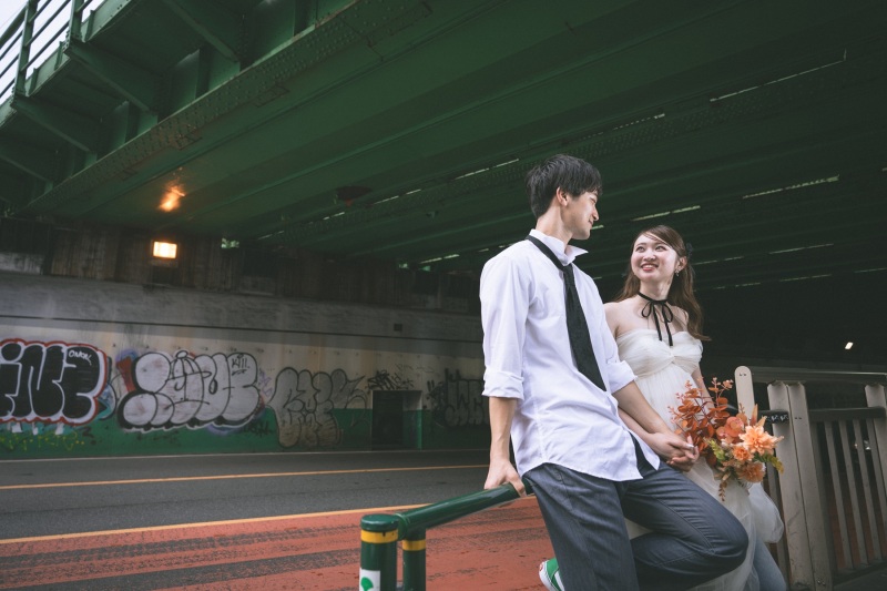 NEW!新宿ストリートフォト(平日限定)ドレス・タキシード1着ずつ(衣裳差額なし)・ヘアメイク・データ80カット納品