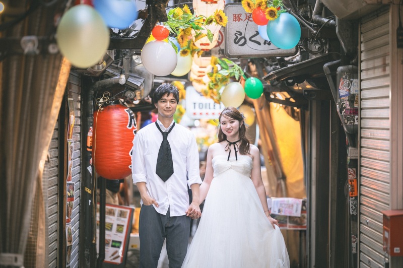 NEW!新宿ストリートフォト(平日限定)ドレス・タキシード1着ずつ(衣裳差額なし)・ヘアメイク・データ80カット納品