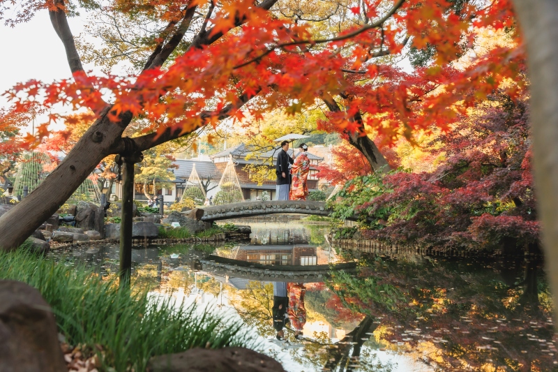 11/25~12/15の撮影 日本庭園と結婚奉告祭が出来る阿佐ヶ谷神明宮で撮影★和装弐点プラン 衣裳差額無し・美容・撮影データ付