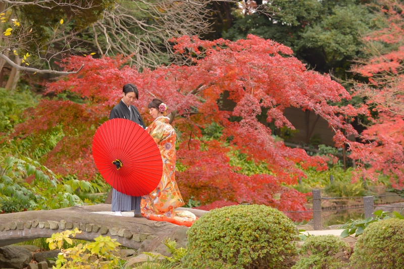 11/25~12/15の撮影 日本庭園で撮影する和装壱点プラン 衣裳差額無し・美容・撮影データ130カット付き