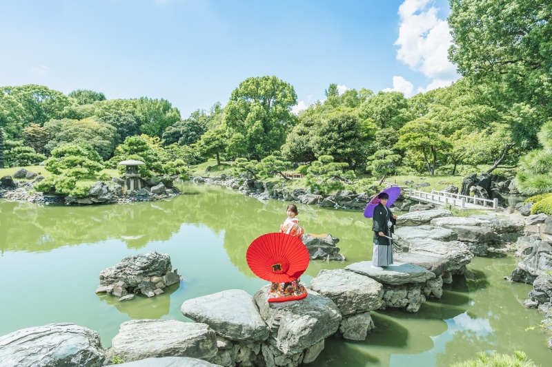 9/9撮影:青空と緑が合わさったロケ日和♪ 清澄庭園撮影!