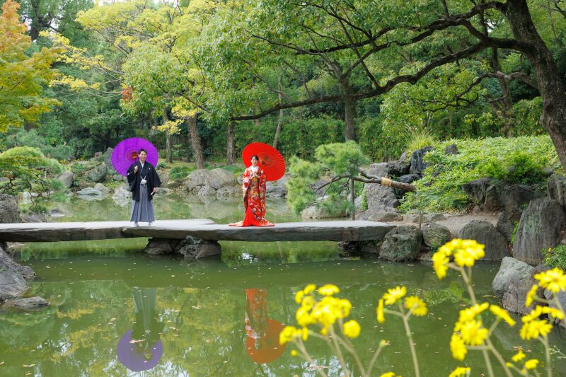 季節のお花と八ッ橋