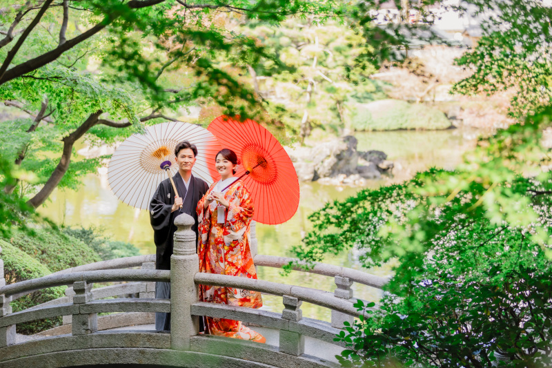 旧安田庭園は色打掛で♪