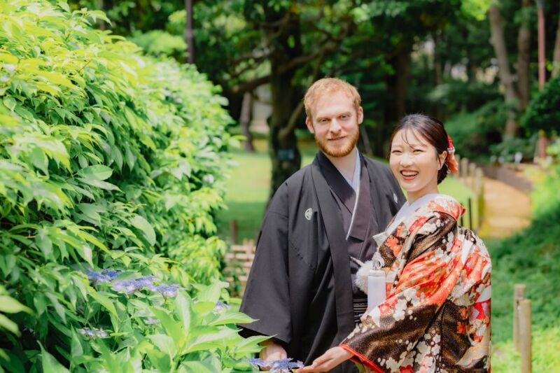 ≪咲き始めの紫陽花と≫