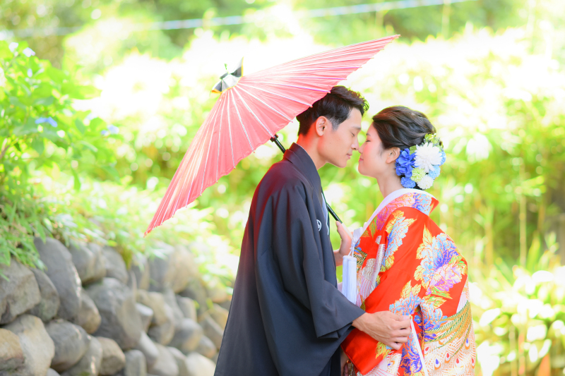 レッド×ブルーで個性的に