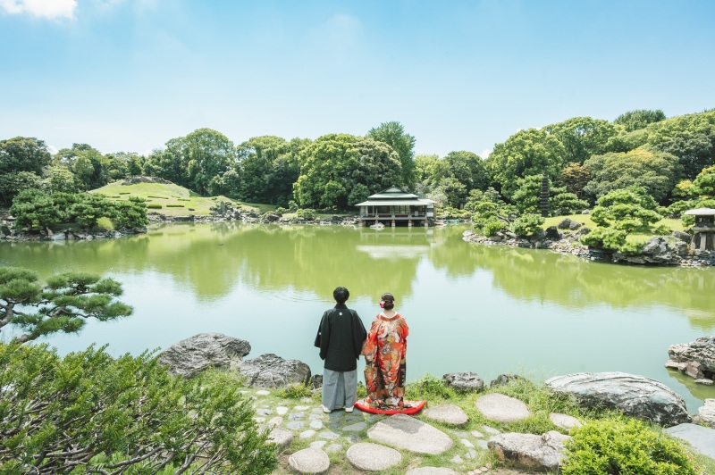 広さがある日本庭園