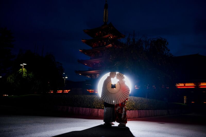五重の塔・シルエット撮影