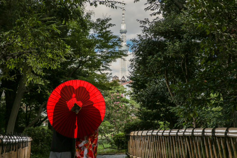 旧安田庭園にて